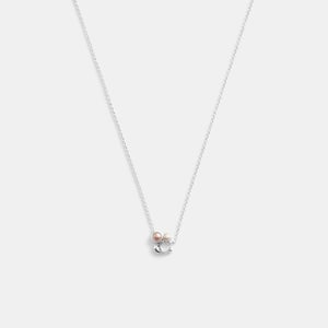 Pearl And Padlock Pendant Necklace