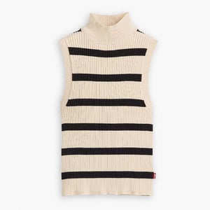 Women's Levis Tulip Mock Neck Sleeveless Box Tank in Creme Brulee