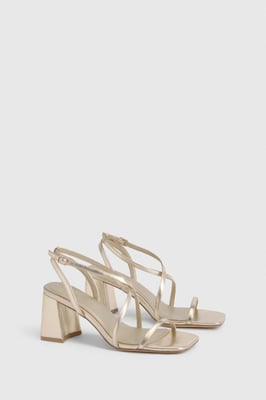 Mid Block Cross Front Strappy Heels