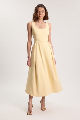 Tailored Full Skirt Midi Dress