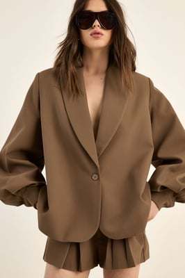 Tailored Oversized Balloon Sleeve Blazer Co-Ord