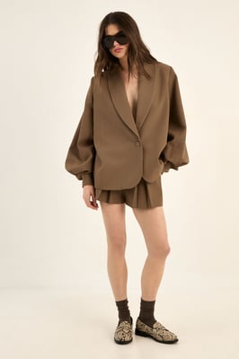 Tailored Oversized Balloon Sleeve Blazer Co-Ord