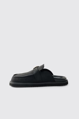 Chunky Buckle PU Mule