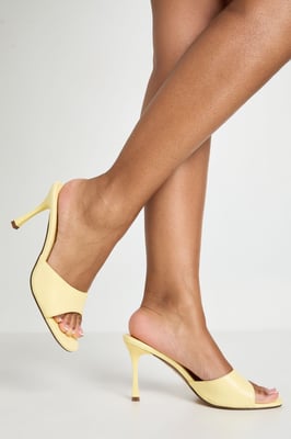 High Stiletto Round Toe Heeled Mules