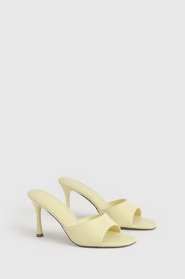 High Stiletto Round Toe Heeled Mules
