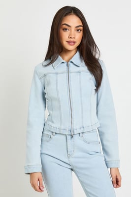 Double Zip Denim Jacket