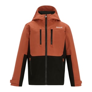 Regatta Childrens/Kids Highton Monochrome Waterproof Jacket (Brick/Black)