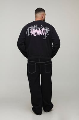 Plus Oversized Boxy Renaissance Print Sweatshirt