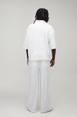 Baggy Fit Pleat Front Towelling Trouser
