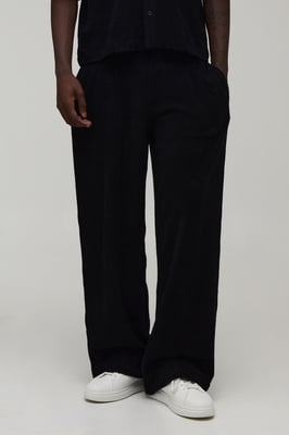 Baggy Fit Pleat Front Towelling Trouser