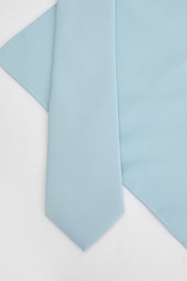 Ice Blue Tie and Pocket Square Set