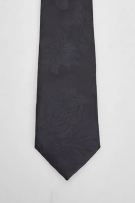Black Floral Jacquard Tie