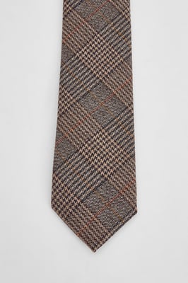 Brown Tweed Look Check Tie