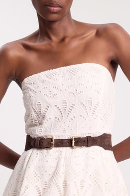 Double Buckle Suede Belt