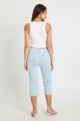 High Waist Denim Capri
