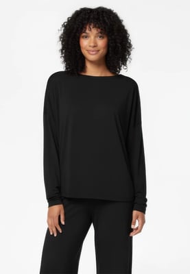 Viscose Oversize Longsleeve ZWART