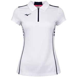 Mizuno Wom Hex Rect Womens White Polo Shirt