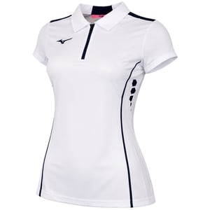 Mizuno Wom Hex Rect Womens White Polo Shirt