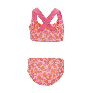 Regatta Meisjes Dakaria III Luipaardprint Bikini Set (Sinaasappelschil/Roze limonade)