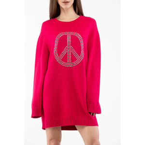 Moschino Fuchsia Wol Casual Jurk