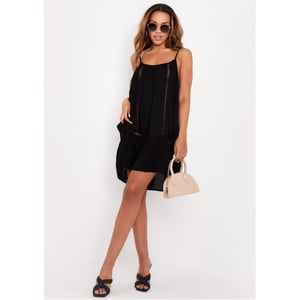 Women's Missy Empire Detail Beach Mini Dress in Black