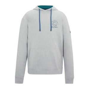 Regatta Mens Cline Back Print Hoodie (Grey Marl/Mediterranea)