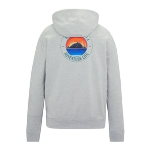 Regatta Mens Cline Back Print Hoodie (Grey Marl/Mediterranea)