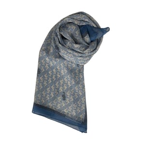 Borbonese Blå Siden Scarf för Kvinnor