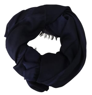 GF Ferre Donkerblauwe Wol Nekwrap Sjaal met Franje