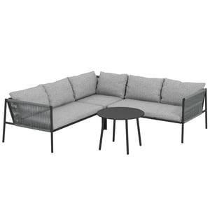 4goodz Tuinmeubelset voor 6 personen rattan loungeset met hoekbank met tafel en