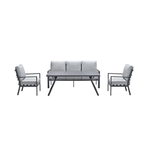 Garden Impressions Sergio lounge-dining sofa set 4-delig carbon black licht grijs