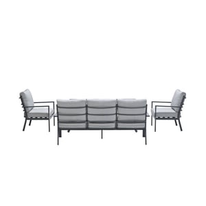 Garden Impressions Sergio lounge-dining sofa set 4-delig carbon black licht grijs