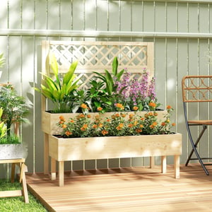 4goodz Plantenbak hout met klimrek 108x62x120 cm met worteldoek