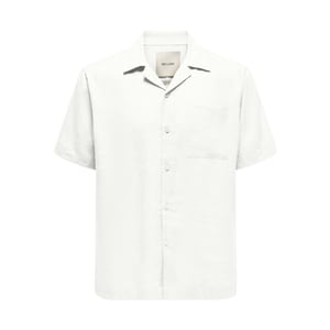 Only & Sons Onslaurence linen resort collar ss off-white