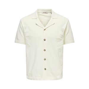 Only & Sons Onsjam life reg ss shirt knit off-white