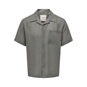 Only & Sons Onslaurence linen resort collar ss donker