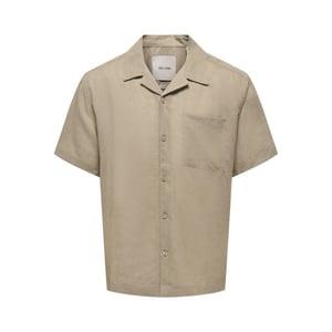 Only & Sons Onslaurence linen resort collar ss taupe