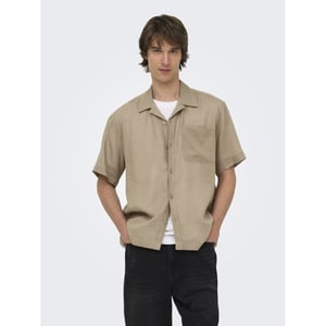 Only & Sons Onslaurence linen resort collar ss taupe