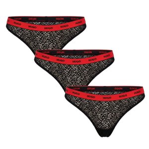 Pack of 3 Women's Lace Thongs with Logo 50535265