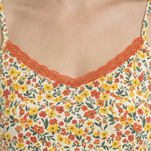 Women's Summer Nightgown with Thin Straps in Cotton KL45300