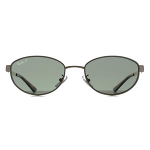 Ray-Ban Oval Womens Arista Gold Dark Green Polarized RB3774D