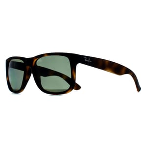 Ray-Ban Rectangle Unisex Matte Havana Dark Green Polarized RB4165 Justin