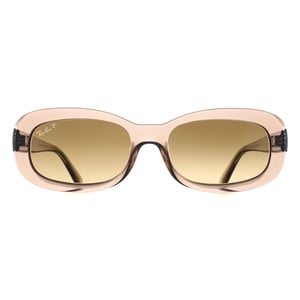 Ray-Ban Oval Womens Transparent Beige Brown Gradient Polarized RB2221