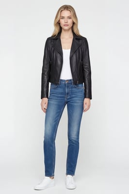 Armin Leather Biker Jacket in Black