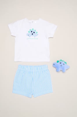 Dinosaur Print T-Shirt, Shorts and Plush Toy
