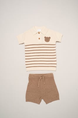 True Knit Shirt and Shorts with Crochet Bear