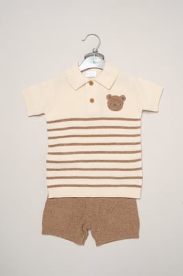 True Knit Shirt and Shorts with Crochet Bear