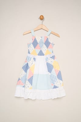 Gingham Patchwork and Broderie Dress
