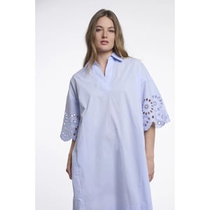 Rino & Pelle Ceylinregular.7002624 regular length wide dress with sleeve detail light blue