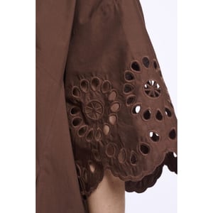 Rino & Pelle Ceylinregular.7002624 regular length wide dress with sleeve detail dark brown